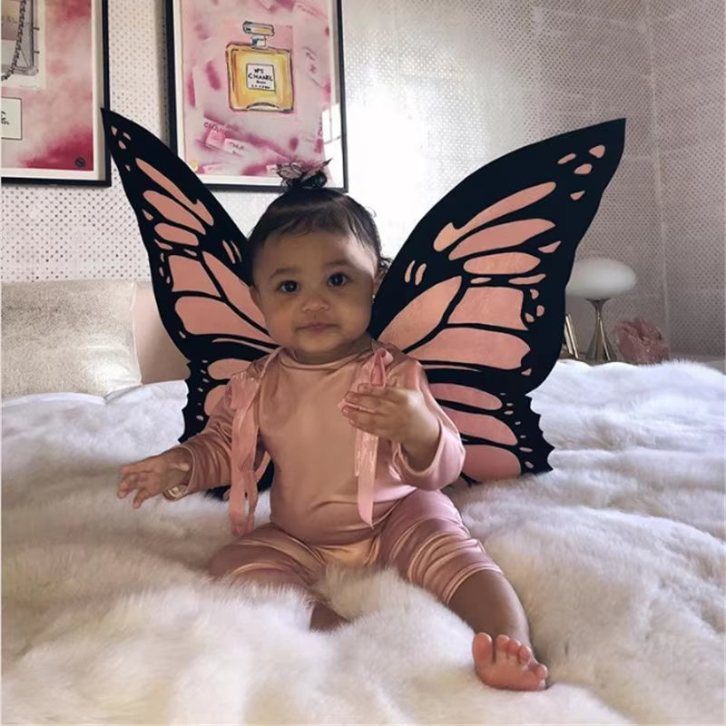 Parent-Child Butterfly Wings Costume Mom Baby Girls Butterfly Dress-Up Halloween Mommy and Me Party Clothing